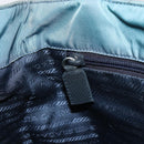 PRADA Hand Bag Nylon Blue Silver Auth 156387-21