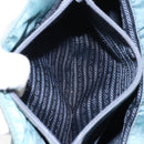 PRADA Hand Bag Nylon Blue Silver Auth 156387-23