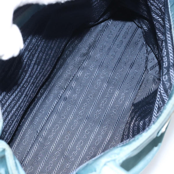 PRADA Hand Bag Nylon Blue Silver Auth 156387