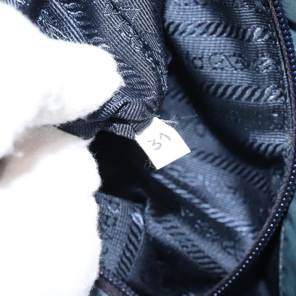PRADA Hand Bag Nylon Blue Silver Auth 156387