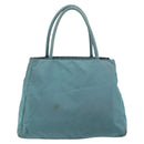 PRADA Hand Bag Nylon Blue Silver Auth 156387-2