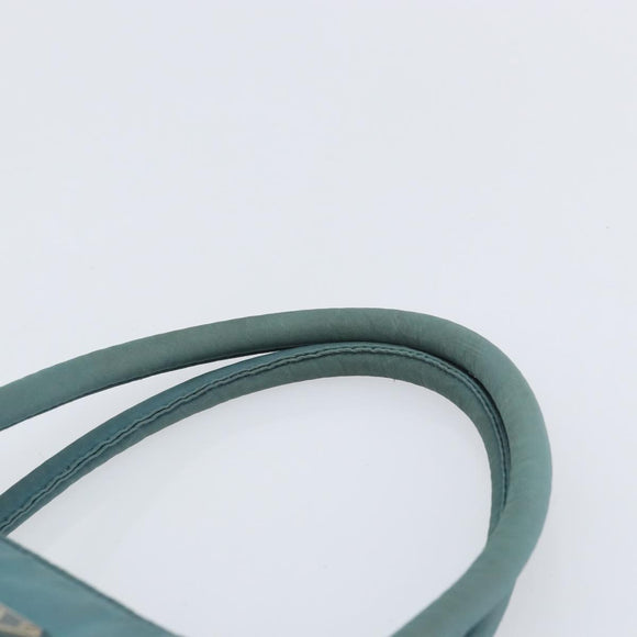 PRADA Hand Bag Nylon Blue Silver Auth 156387