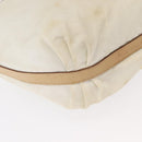 PRADA Shoulder Bag Nylon Beige Silver Auth 156388-16