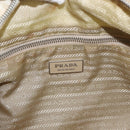 PRADA Shoulder Bag Nylon Beige Silver Auth 156388-19
