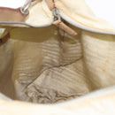 PRADA Shoulder Bag Nylon Beige Silver Auth 156388-20