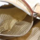 PRADA Shoulder Bag Nylon Beige Silver Auth 156388-23