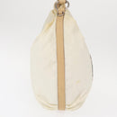 PRADA Shoulder Bag Nylon Beige Silver Auth 156388-4