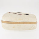 PRADA Shoulder Bag Nylon Beige Silver Auth 156388-5