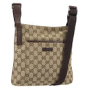 GUCCI GG Canvas Shoulder Bag Beige Silver 122793 Auth 156411-1