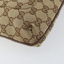 GUCCI GG Canvas Shoulder Bag Beige Silver 122793 Auth 156411-11