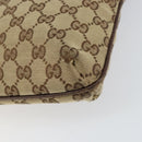 GUCCI GG Canvas Shoulder Bag Beige Silver 122793 Auth 156411-12