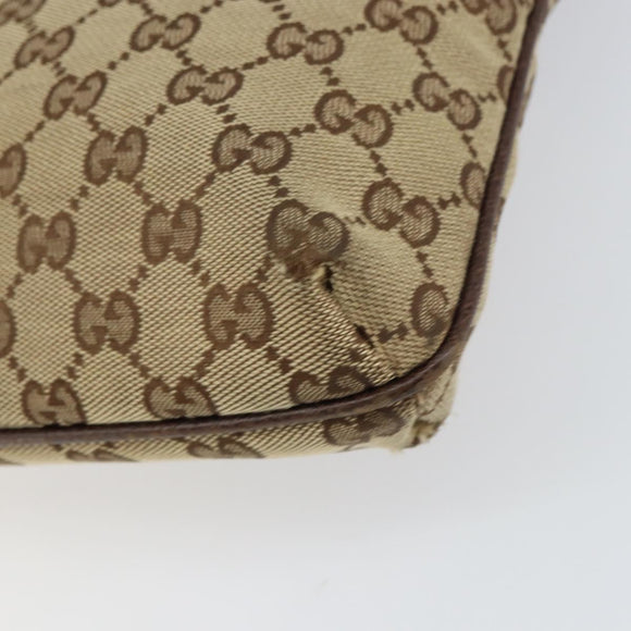GUCCI GG Canvas Shoulder Bag Beige Silver 122793 Auth 156411