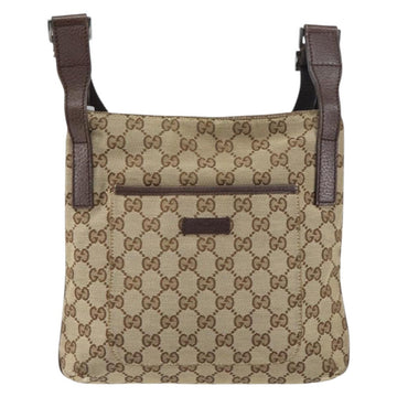 GUCCI GG Canvas Shoulder Bag Beige Silver 122793 Auth 156411 - 0