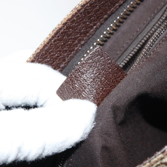 GUCCI GG Canvas Shoulder Bag Beige Silver 122793 Auth 156411