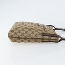 GUCCI GG Canvas Shoulder Bag Beige Silver 122793 Auth 156411-4