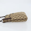GUCCI GG Canvas Shoulder Bag Beige Silver 122793 Auth 156411-5