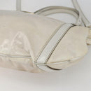 GUCCI Web Sherry Line Britt Bag Coated Canvas 2way White Gold 162886 Auth 156412-12