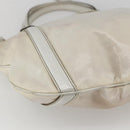 GUCCI Web Sherry Line Britt Bag Coated Canvas 2way White Gold 162886 Auth 156412-13