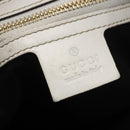 GUCCI Web Sherry Line Britt Bag Coated Canvas 2way White Gold 162886 Auth 156412-16