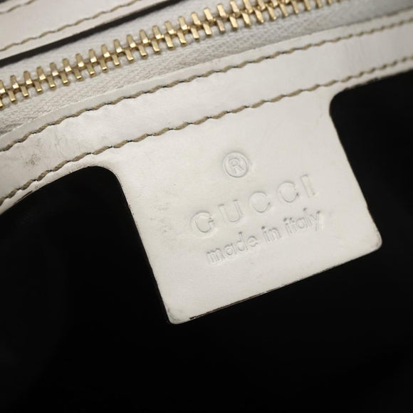 GUCCI Web Sherry Line Britt Bag Coated Canvas 2way White Gold 162886 Auth 156412
