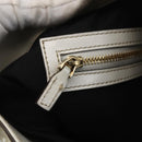 GUCCI Web Sherry Line Britt Bag Coated Canvas 2way White Gold 162886 Auth 156412-17