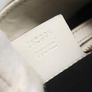 GUCCI Web Sherry Line Britt Bag Coated Canvas 2way White Gold 162886 Auth 156412-22