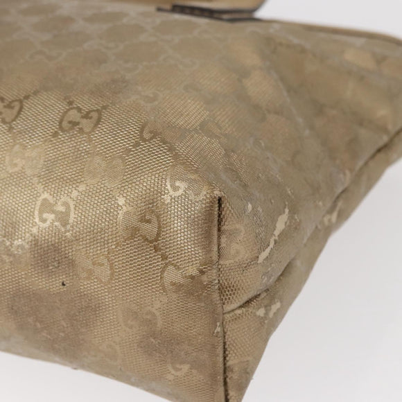 GUCCI GG implementation Tote Bag PVC Gold 211138 Auth 156414