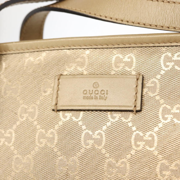 GUCCI GG implementation Tote Bag PVC Gold 211138 Auth 156414