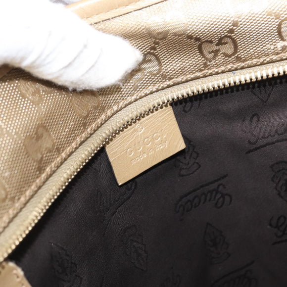 GUCCI GG implementation Tote Bag PVC Gold 211138 Auth 156414