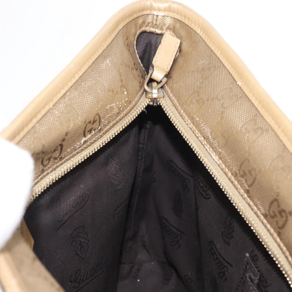 GUCCI GG implementation Tote Bag PVC Gold 211138 Auth 156414