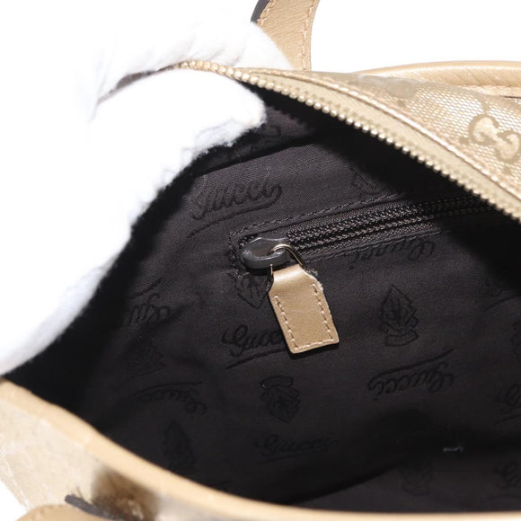 GUCCI GG implementation Tote Bag PVC Gold 211138 Auth 156414