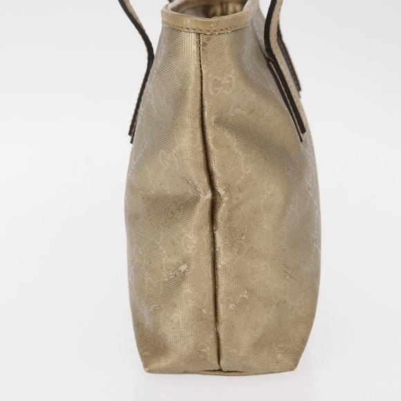 GUCCI GG implementation Tote Bag PVC Gold 211138 Auth 156414