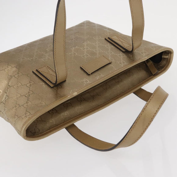 GUCCI GG implementation Tote Bag PVC Gold 211138 Auth 156414