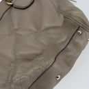 GUCCI Soho Hand Bag Leather Gray Gold 282307 Auth 156415-14