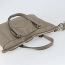 GUCCI Soho Hand Bag Leather Gray Gold 282307 Auth 156415-6