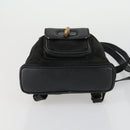 GUCCI Bamboo Backpack Leather Black Gold 003 2058 0030 Auth 156416-5