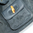 GUCCI Bamboo Backpack Leather Black Gold 003 2058 0030 Auth 156416-26
