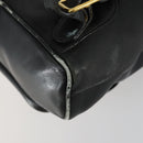 GUCCI Bamboo Backpack Leather Black Gold 003 2034 0030 Auth 156417-9