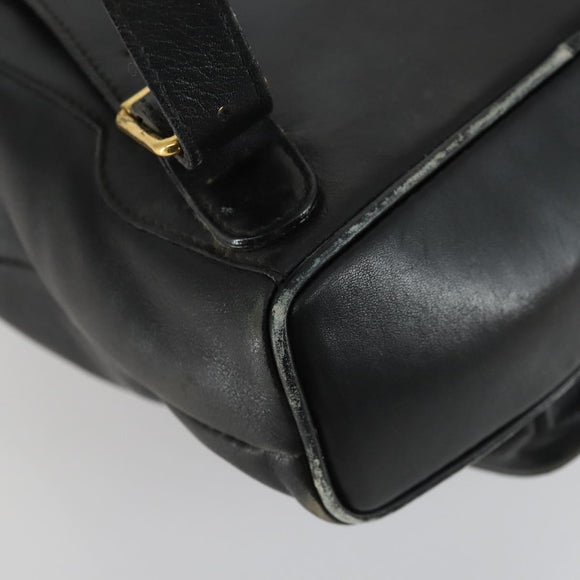 GUCCI Bamboo Backpack Leather Black Gold 003 2034 0030 Auth 156417