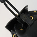 GUCCI Bamboo Backpack Leather Black Gold 003 2034 0030 Auth 156417-20