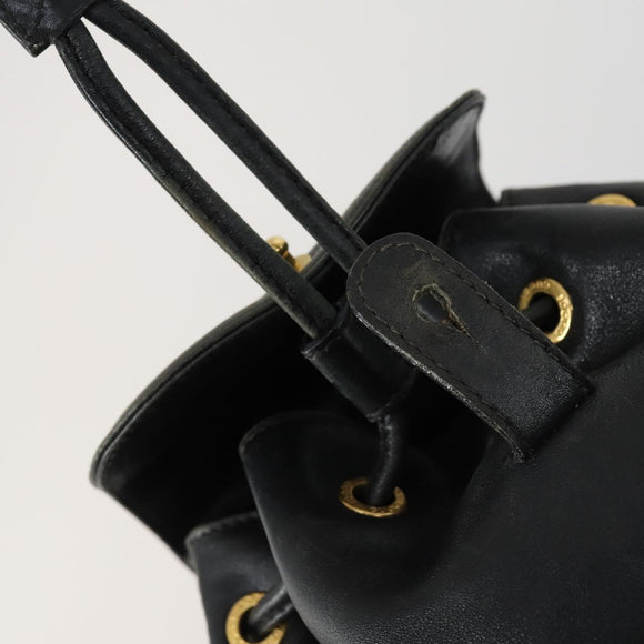 GUCCI Bamboo Backpack Leather Black Gold 003 2034 0030 Auth 156417