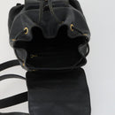 GUCCI Bamboo Backpack Leather Black Gold 003 2034 0030 Auth 156417-10