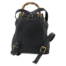 GUCCI Bamboo Backpack Leather Black Gold 003 2034 0030 Auth 156417-2