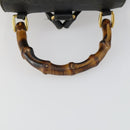 GUCCI Bamboo Backpack Leather Black Gold 003 2034 0030 Auth 156417-7