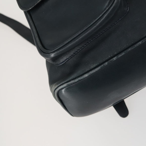 GUCCI Bamboo Backpack Leather Black Gold 003 2058 0016 Auth 156418