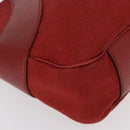 GUCCI GG Canvas Shoulder Bag Red Silver 113012 Auth 156421-9