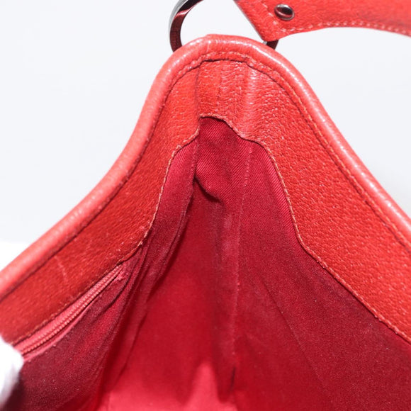 GUCCI GG Canvas Schultertasche Rot Silber 113012 Auth 156421