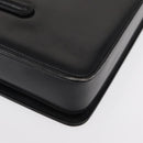 GUCCI Hand Bag Leather Black Gold Auth 156422-9