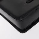 GUCCI Hand Bag Leather Black Gold Auth 156422-14