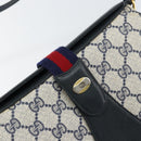 GUCCI GG Supreme Sherry Line Shoulder Bag PVC Navy Gold 10 02 024 Auth 156423-17